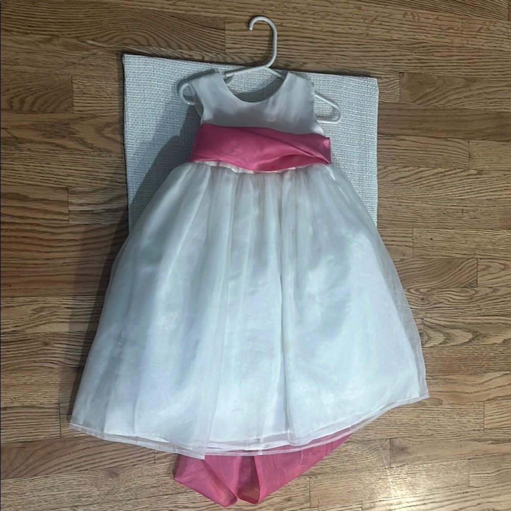 White and Pink Sleeveless Dress